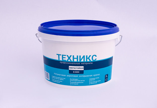 Краска ТЕХНИКС сверхстойкая 3 кг. (ВД-АК-2 В-5000Р), фото 2