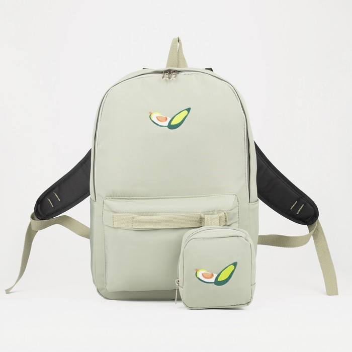 Рюкзак, отдел на молнии, наружный карман, сумочка, цвет зелёный - фото 1 - id-p173052504