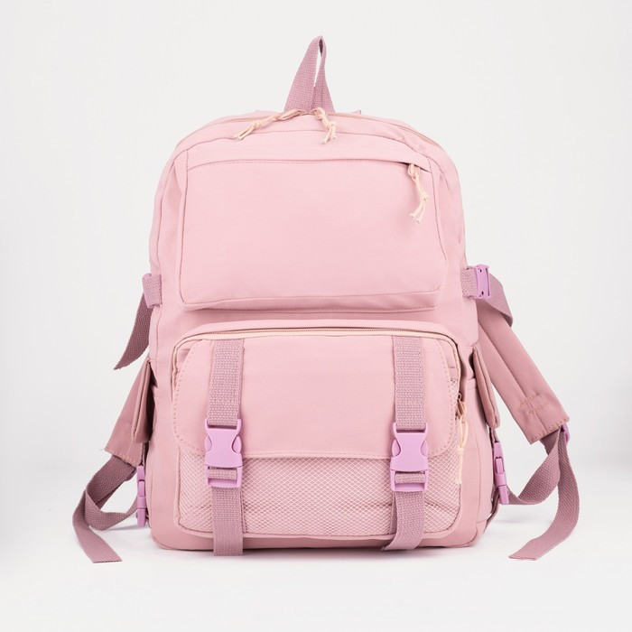 Рюкзак, отдел на молнии, 2 наружных кармана, 2 боковых кармана, цвет розовый - фото 1 - id-p173052541