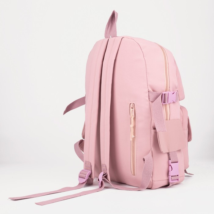 Рюкзак, отдел на молнии, 2 наружных кармана, 2 боковых кармана, цвет розовый - фото 2 - id-p173052541