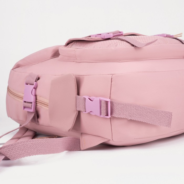 Рюкзак, отдел на молнии, 2 наружных кармана, 2 боковых кармана, цвет розовый - фото 3 - id-p173052541