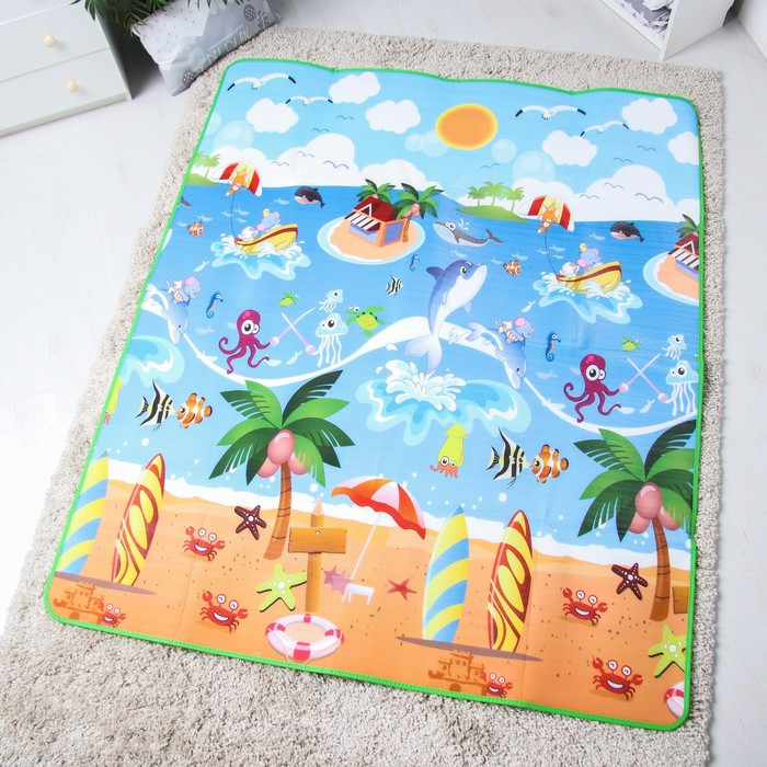 Коврик детский на фольгированной основе «Солнечный пляж», размер 177х145 см - фото 1 - id-p173061163