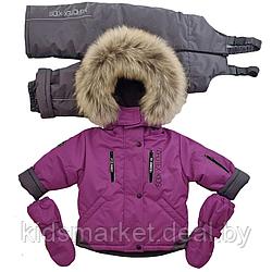 Детский зимний костюм (куртка + комбинезон) Nordtex Kids мембрана фиолетовый (Размеры:86, 92)