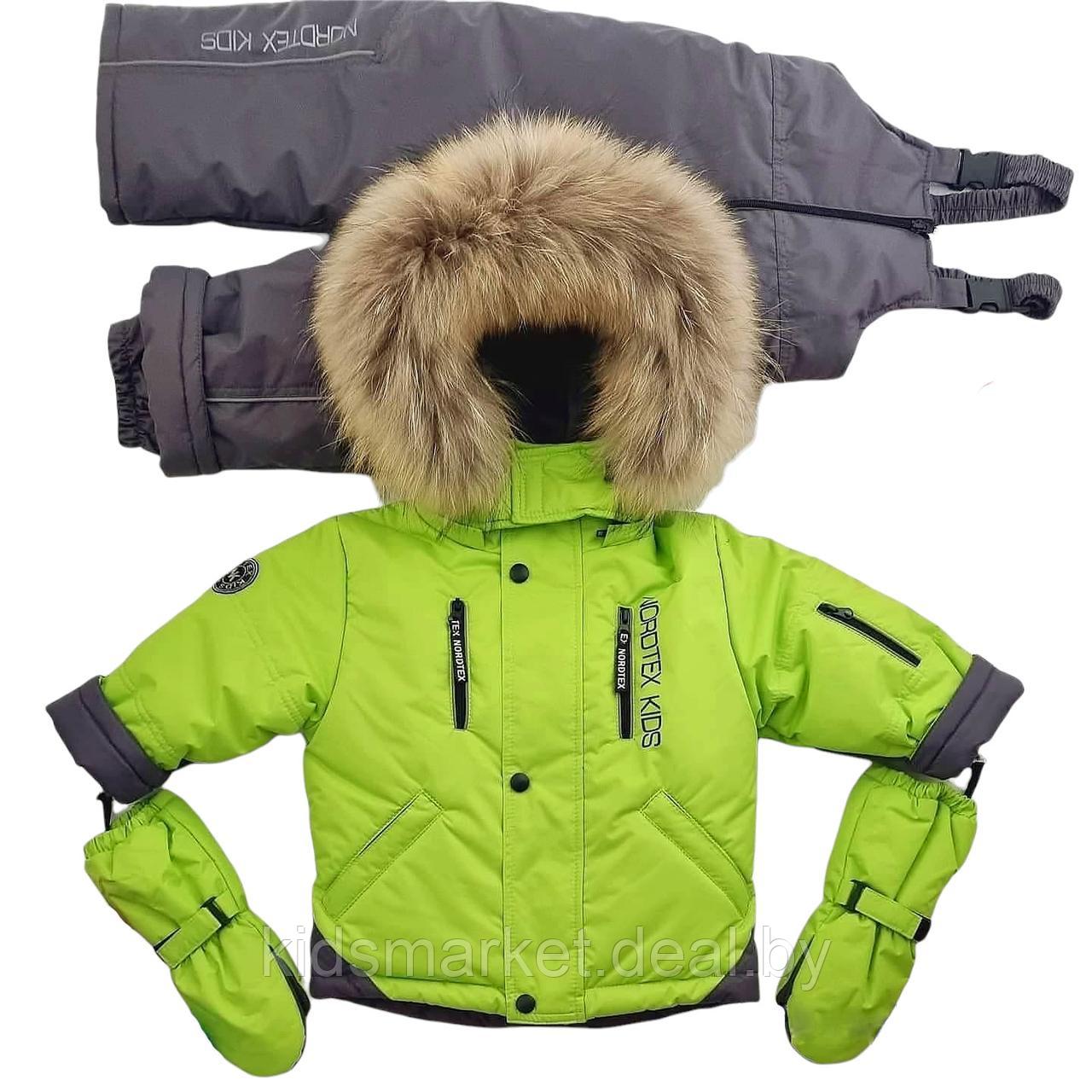 Детский зимний костюм (куртка + комбинезон) Nordtex Kids мембрана салатовый (Размеры: 86) - фото 1 - id-p158113999