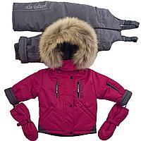 Детский зимний костюм (куртка + комбинезон) Nordtex Kids мембрана марсала (Размеры: 86, 92,98, 104,110, 116)