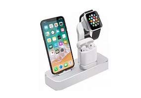 Док-станция COTEetCI 3-in-1 Multifunction Charging Stand Base29 для iPhone/Apple Watch/AirPods Pro серая (CS7)