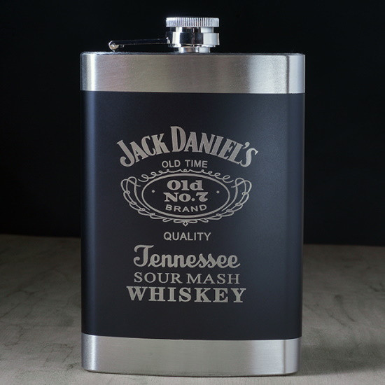 Набор с фляжкой и стопками Jack Daniels черный с металлической окантовкой - фото 4 - id-p173069702