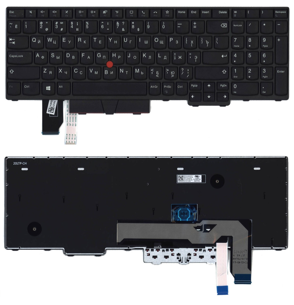 Клавиатура Lenovo Thinkpad P15 T15g черная с подсветкой