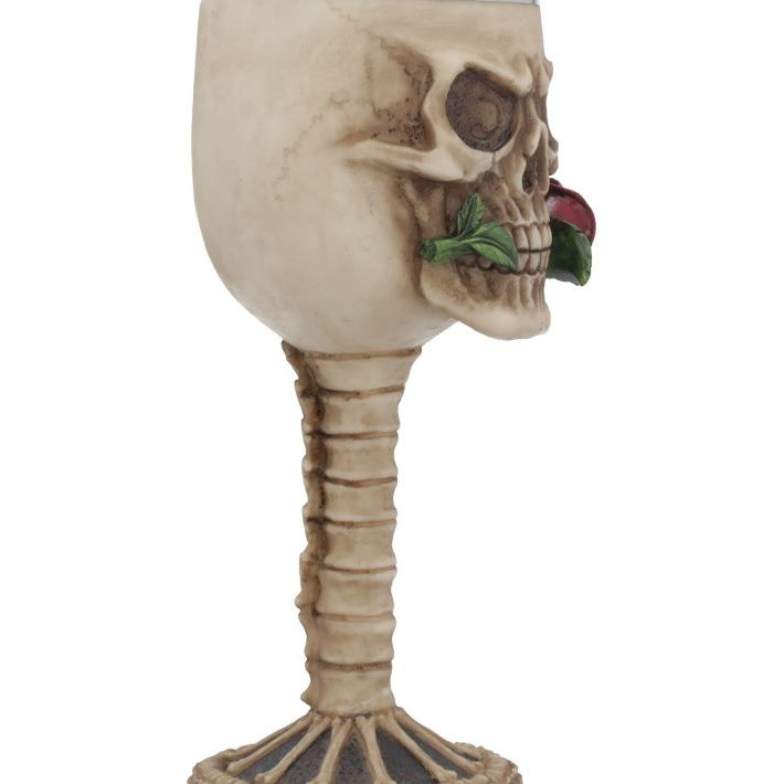 Бокал на ножке металлический Скелет с розой - фото 6 - id-p173073359