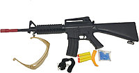 Детская Винтовка снайперская штурмовая M16BA, 4 вида пулек (пластиковые, резиновые, гидрогелевые и мягкие)