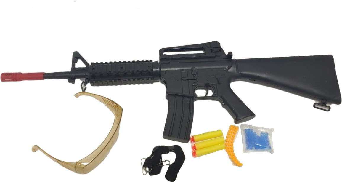 Детская Винтовка снайперская штурмовая M16BA, 4 вида пулек (пластиковые, резиновые, гидрогелевые и мягкие)