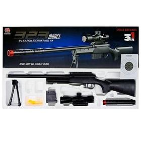 Детская снайперская винтовка 323 Gun, 3 вида пулек (Пластмассовые, резиновые и гидрогелевые)