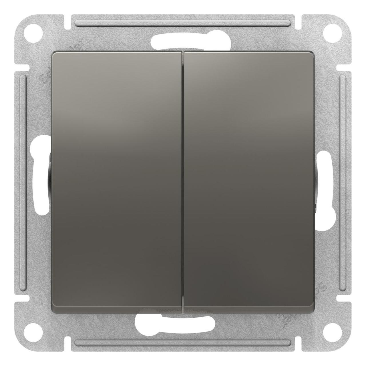 Выключатель проходной двухклавишный, цвет Сталь (Schneider Electric ATLAS DESIGN) - фото 2 - id-p173073403