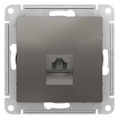 Розетка телефонная RJ11, цвет Сталь (Schneider Electric ATLAS DESIGN)