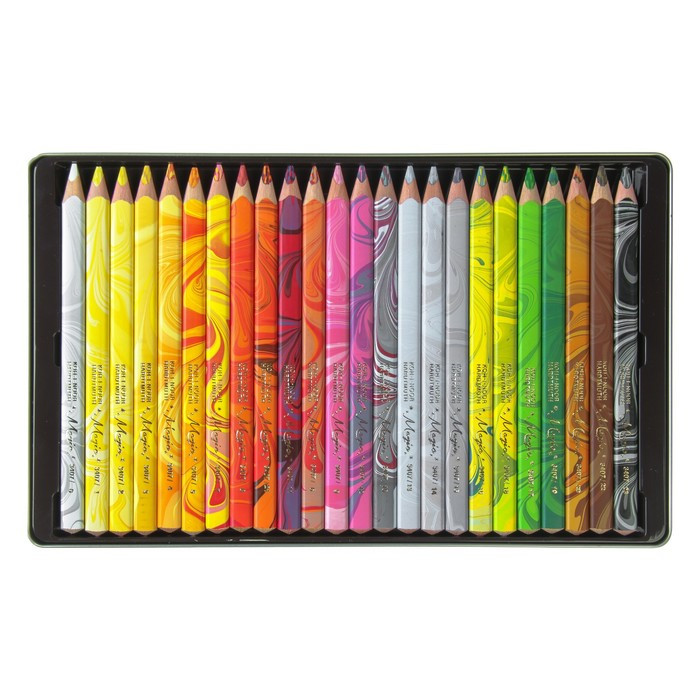 Карандаши 24 цвета Koh-I-Noor 3408 Magic + карандаш-блендер, в металлическом пенале - фото 3 - id-p173058197