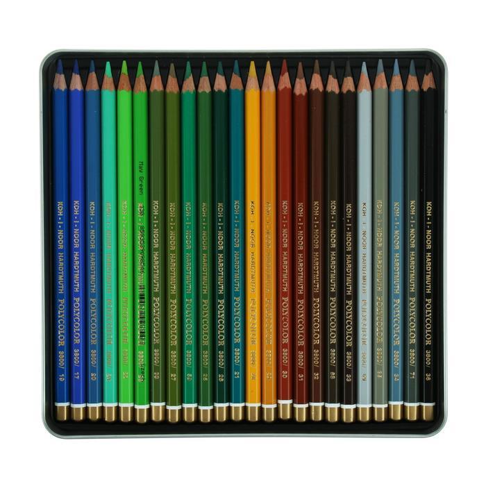 Карандаши художественные PolyColor 3826, 48 цветов, мягкие, в металлическом пенале - фото 3 - id-p173058198