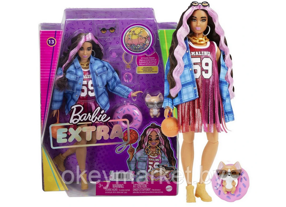 Кукла Barbie Экстра Модница в баскетбольном платье Barbie Extra HDJ46