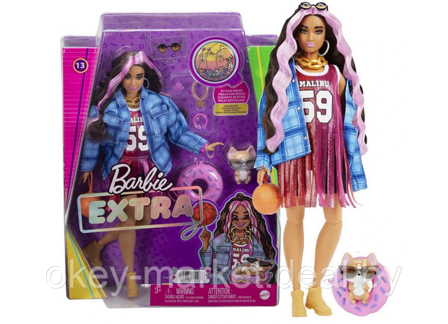 Кукла Barbie Экстра Модница в баскетбольном платье Barbie Extra HDJ46 - фото 1 - id-p173073543