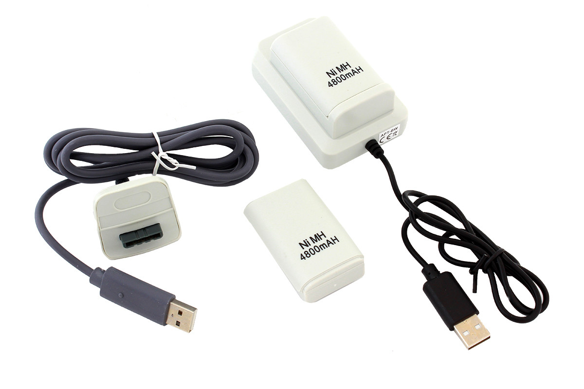 Докстанция набор для XBOX 360 2 шт АКБ+кабель Play&Charge Белый SiPL, фото 1