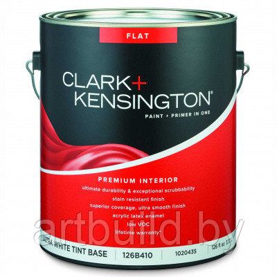 Антивандальная интерьерная краска-грунт Clark + Kensington Premium Interior Flat (матовая)