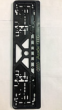 Рамка номера АУДИ [AUDI] с объемными хромовыми буквами и цветными силиконовыми эмблемами