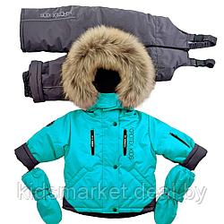 Детский зимний костюм (куртка + комбинезон) Nordtex Kids мембрана бирюзовый (Размеры: 86)