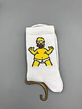 Яркие носки с принтом "Симпсоны" / one size / удлиненные носки / носки с рисунком, фото 2