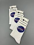 Носки белые с принтом "NASA" / размер 36-40 / удлиненные носки / носки с рисунком, фото 2