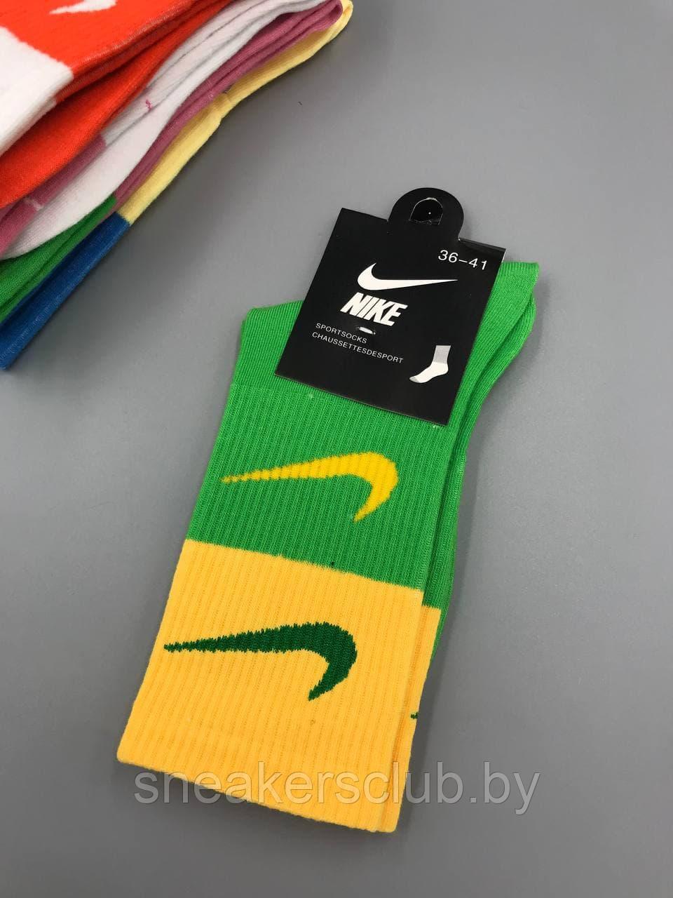 Яркие носки Nike/ размер 36-41/ удлиненные носки/ носки с рисунком