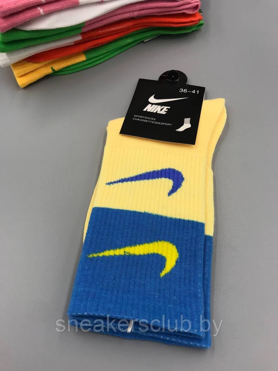 Яркие носки Nike/ размер 36-41/ удлиненные носки/ носки с рисунком