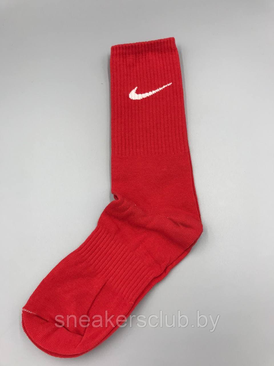Красные носки Nike/ удлиненные носки/ носки с резинкой/ яркие носки