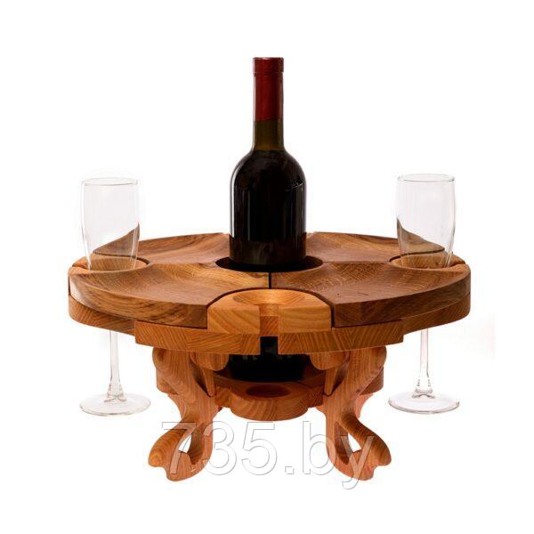 Винный столик на 4 бокала (светлый дуб) - фото 1 - id-p173092004