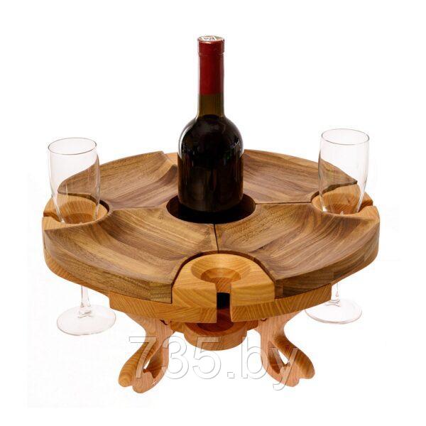 Винный столик на 4 бокала (орех) - фото 1 - id-p173092005