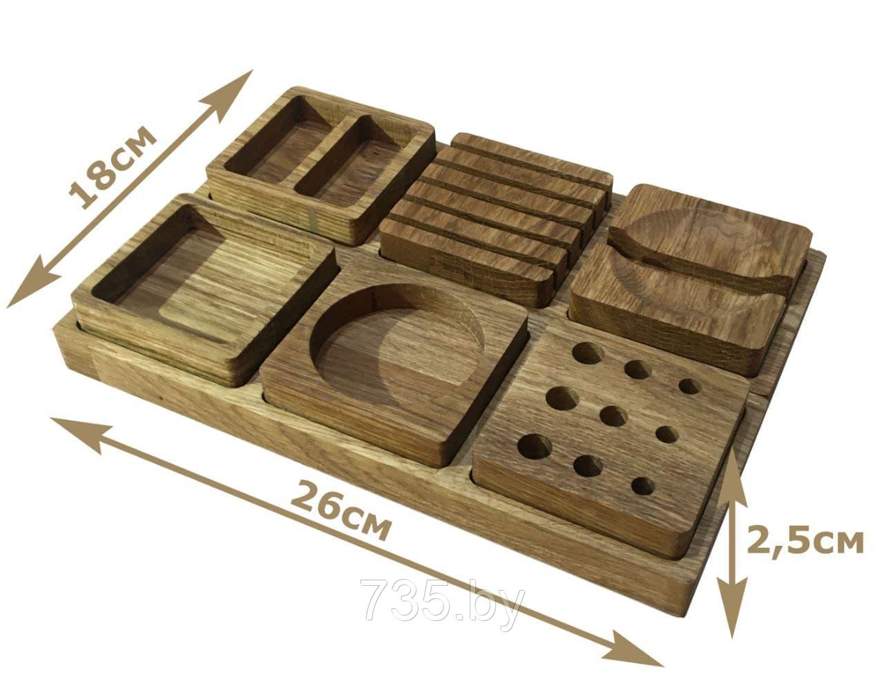 Набор настольных органайзеров, полностью изготовленных из дуба. - фото 2 - id-p173092010