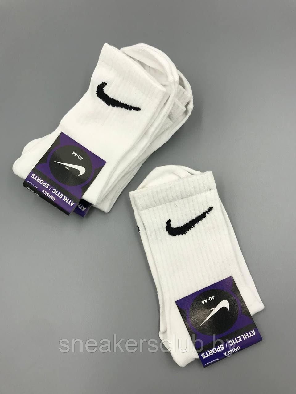 Белые носки Nike / размер 40-43 / удлиненные носки / носки с резинкой - фото 3 - id-p173092056