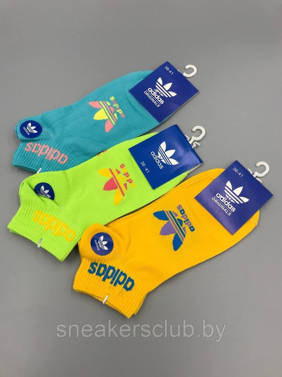Яркие носки Adidas/ размер 36-41/ хлопковые носки/ носки для спорта и фитнеса