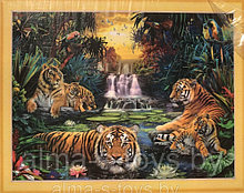 Алмазная мозаика «Семья тигров » 50*40