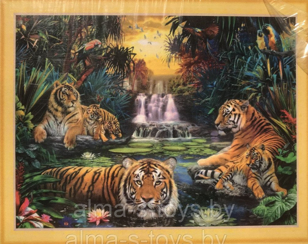 Алмазная мозаика «Семья тигров » 50*40 - фото 1 - id-p161561082