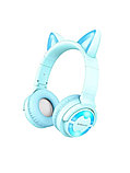Bluetooth-наушники Cat ear Borofone BO15 с кошачьими ушками, голубые, фото 2