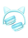 Bluetooth-наушники Cat ear Borofone BO15 с кошачьими ушками, голубые, фото 4