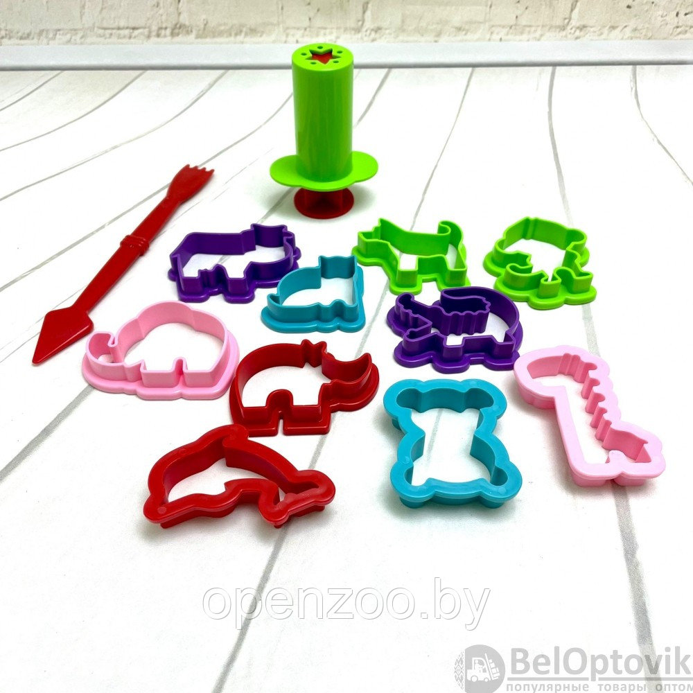 Набор для лепки Genio Kids Тесто-пластилин. Животный мир 6 цветов, 10 формочек - фото 9 - id-p173095683