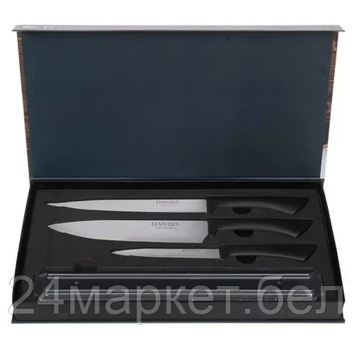 Кухоннные ножиYW-A286-3 Набор ножей 4 предмета, 20 см, 20 см, 12.5 см, магнитный держатель, нержавеющая сталь, - фото 1 - id-p172576814