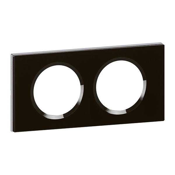 Рамка 2-ая (двойная), цвет смальта графит (стекло черное), LEGRAND CELIANE - фото 1 - id-p150679631