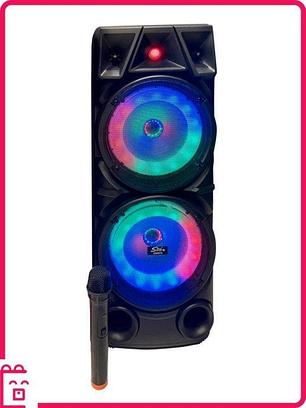 Портативная колонка BT Speaker ZQS-8210 с беспроводным микрофоном и пультом на аккумуляторе с флешкой и блютуз, фото 2