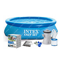 Надувной бассейн Easy Set, 244х61 см + фильтр-насос 220 В, INTEX (от 6 лет)