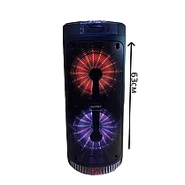 Колонка беспроводная Bluetooth портативная DIGIVOLT DG-1072 с микрофоном для караоке, LED подсветка круги., фото 2
