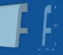Плинтус напольный 08014DF из дюрополимера 200*80*18мм ФОРМАТ - фото 2 - id-p173110848