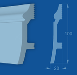 Плинтус напольный 10001DF из дюрополимера 200*100*20мм ФОРМАТ, фото 2
