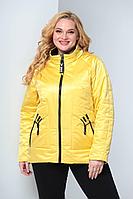 Женская осенняя желтая большого размера куртка Shetti 2057 желтый 50р.