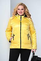 Женская осенняя желтая большого размера куртка Shetti 2057-1 желтый 62р.